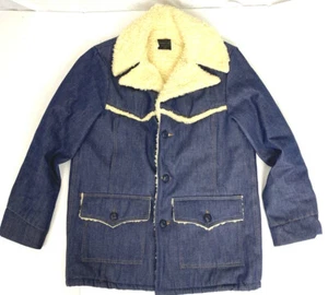 Abrigo Chaqueta de Jean y Sherpa de Lana Sherpa de Colección Sears Roebucks Western para Hombre 40R - Imagen 1 de 5