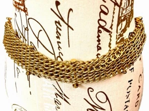 Belt Gold Tone Heavy Chain Nine Tier Vintage Women's Belt Adjustable Up To 32” - Foto 1 di 7