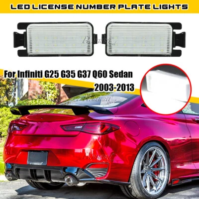 LED License Number Plate Lights For Infiniti G25 G35 03-13 For Nissan 350Z 03-08 - image 1 of 4