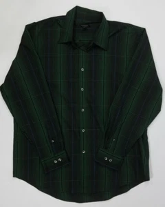Van Heusen Herren Hemd Langarm Button Down kariert grün Größe L 16-16 1/2 - Bild 1 von 11
