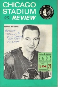 1966 2/2 Hockey program & ticket New York Rangers Chicago Blackhawks Hull 2Goals - Picture 1 of 7