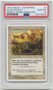 Graded False Defeat PSA 10 GEM MINT Portal Three Kingdoms P3K English 1999 MTG!