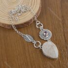 Gift For Women Chain Necklace 925 Silver Natural White Fossil Coral Gemstone