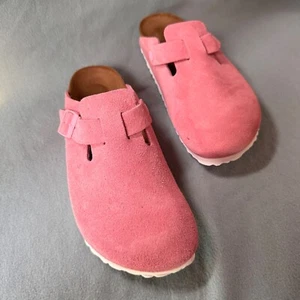 Birkenstock Bosten Clogs Leder/Velours Pink EU 39 UK 6 Narrow Fit Schmale Passfo - Bild 1 von 7