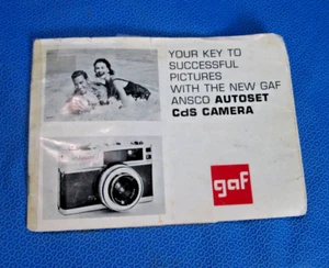 Original GAF Ansco Autoset Cds Camera User Manual - 1965 - Picture 1 of 2