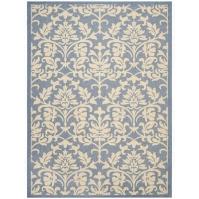 SAFAVIEH Outdoor CY3416-3103 Courtyard Blue / Natural Rug