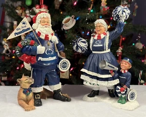 Figurines de Noël Danbury Mint PENN STATE Nittany Lions SANTA & MRS CLAUS : NCAA - Photo 1/16