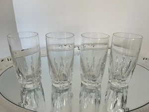 Set Of 4 Lenox Firelight Clear Highball Glasses Handblown Crystal Retired - Picture 1 of 9
