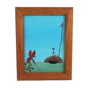 Original Painting Marsh-Critter by Don Marsh 5x7 Golf Golfing - Picture 1 of 3