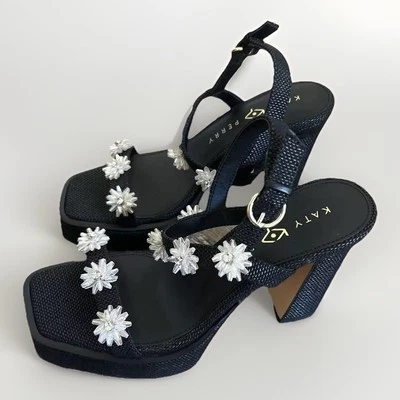 Sandalia Katy Perry Talla US 8M The Steady Floral Slingback Gruesa Plataforma Tacón Foto 1 de 4