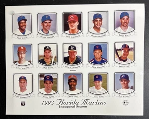 1993 Florida Marlins Inaugural Year Team PHOTO 8X10 SANTIAGO, HARVEY, CARR, ++ - Picture 1 of 2