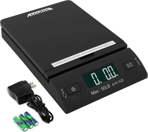 Accuteck 50 lb Todo en Uno Negro Digital Envío Postal Escala 1 Unidad,  - Imagen 1 de 6