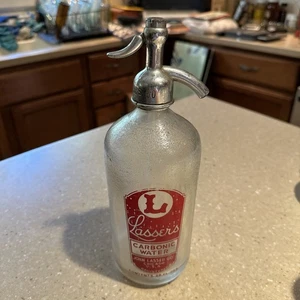 Lasser’s Carbonic Water ACL Seltzer Bottle John Lasser Co. Chicago IL Reiss Beer - Picture 1 of 15