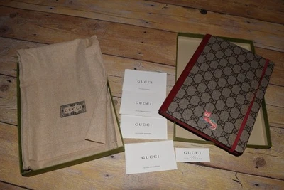 NIB! Authentic Gucci Luxury Cat Notebook Journal GG Logo Brown Red - Image 1 of 4