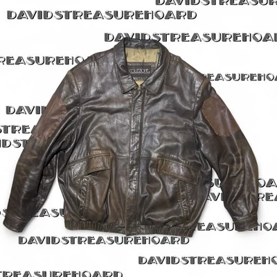 Vintage Collezione SA Leather Bomber Jacket Mens Size 2XL Faded Motorcycle Biker - Image 1 of 4