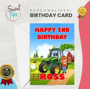 PERSONALISED A5 BIRTHDAY CARD FARMER, TRACTOR ANY NAME | AGE - Picture 1 of 1