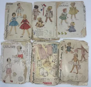 Vintage 1950s 60s Toddler Play Clothes Sewing Pattern Size 6 One Size Girl Boy - Picture 1 of 7