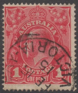 KGV 1D RED G12 SALMON RED "OILY INK" (BW 71C ) FU - Picture 1 of 2