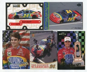 Lote de 5 tarjetas coleccionables Jeff Gordon NASCAR DRIVER RACE CAR RACING (LOTE 36) - Imagen 1 de 1