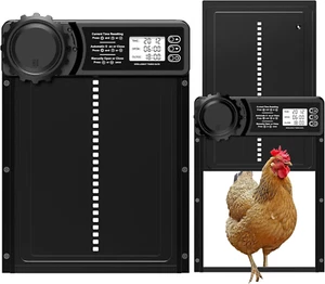 Porta Automatica per Pollaio Con Display, Porta Automatica Pollaio Alluminio, Ti - Foto 1 di 8