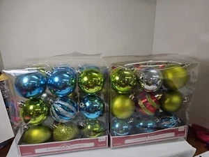 Holiday Time 18 Shatterproof Christmas Tree Ornaments ASSORTED COLOR - Picture 1 of 4