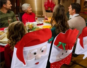 Christmas Chair Covers Santa, 1 Pair Mr & Mrs Santa - Picture 1 of 7