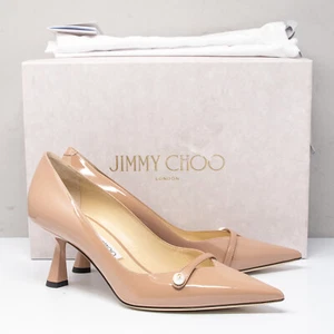 Jimmy Choo Rosalia 65 Ballet Pink Patent Leather Heels, Size 38 (8 US) - Picture 1 of 8