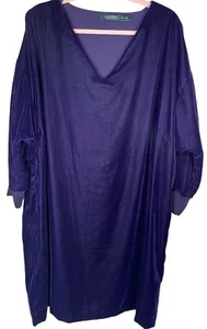 Lauren Ralph Lauren Women's Size 22 W Purple Velvet Tunic Shift Dress Cocktail - Picture 1 of 12