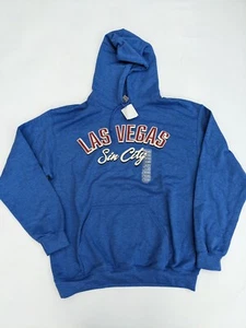 Gildan Las Vegas Printed Hoodie in Blue Marl - Size M - Picture 1 of 2