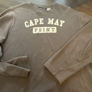 Camisa Pullover Cape May Point Oarsman 913 Hombres GRANDE Manga Larga Marrón Acanalada - Imagen 1 de 5