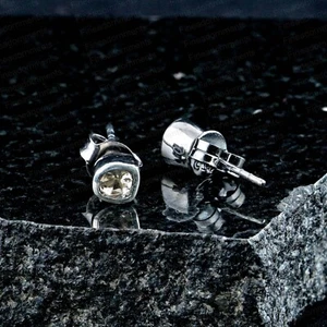 Pendientes de tachuelas de diamantes de corte rosa Polki plata esterlina 925 estilo vintage joyería - Imagen 1 de 10