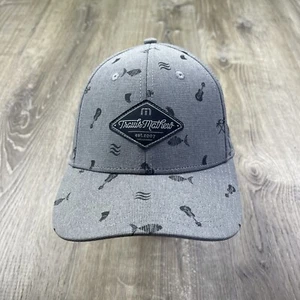 Travis Mathew Hat Cap Guitar Fish Palm Tree Shark Fin Adult Gray Patch - Picture 1 of 14