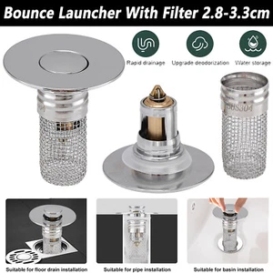 1-5 Badezimmer Waschbecken Pop-Up Abfluss Stopfen mit Haarfänger Filter passt 2,8-3,3 cm - Bild 1 von 12