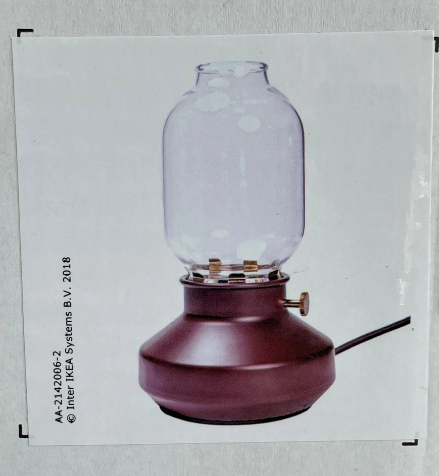 IKEA TARNABY LED Table Lamp With Dimmer Knob Dark Red Model 604.575.29