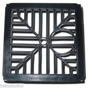 BLACK PLASTIC SQUARE DRAIN GULLEY GRID COVER 150MM 6 INCH - Picture 1 of 1