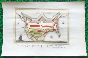 XVIII ème - Inde - Forteresse de Coylan - Rare Plan - Bellin & Schley 40x26 1746 - Imagen 1 de 2
