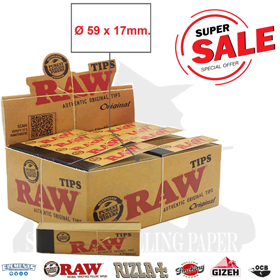 Raw Original Filter Tips Slim No Sbiancate Filtri Di Carta Da 50 Blocchetti - Image 1 of 1