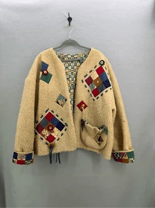 Vintage Handmade Cottagecore Granny Quilted Sherba Jacket One Size - Picture 1 of 12