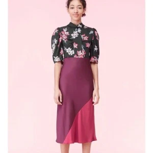 Gonna Rebecca Taylor raso colorblock in gioiello taglia media - Foto 1 di 9