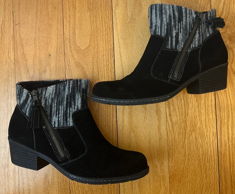 Женские Born B.O.C черный серый Charon ботинок замшевые ботинки Sz 9,5 кожи молнии - Изображение 1 из 4