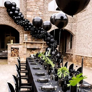 Kit Arco Guirnalda Globos Negros Globos Negros Decoración Cumpleaños Aniversario - Imagen 1 de 4