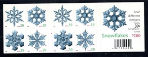 US 2006 SC #4105-08 39 ¢ Urlaub Schneeflocken - Bklt von 20 postfrisch - Bild 1 von 3