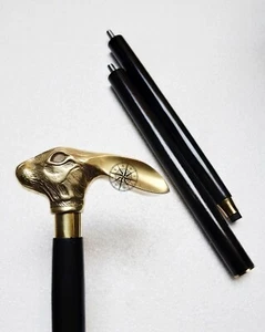 Luxury Rabbit Head Cane – Handcrafted Brass & Wood Walking Stick for Collectors - Picture 1 of 5