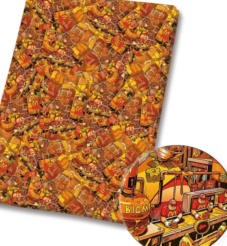 Tecido de algodão McDonalds personagem fast food meia jarda (18” x 55”) 10241 - Imagem 1 de 1