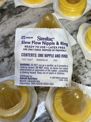 Pezones y anillo desechables Similac de flujo lento listos para usar sin látex Foto 1 de 3