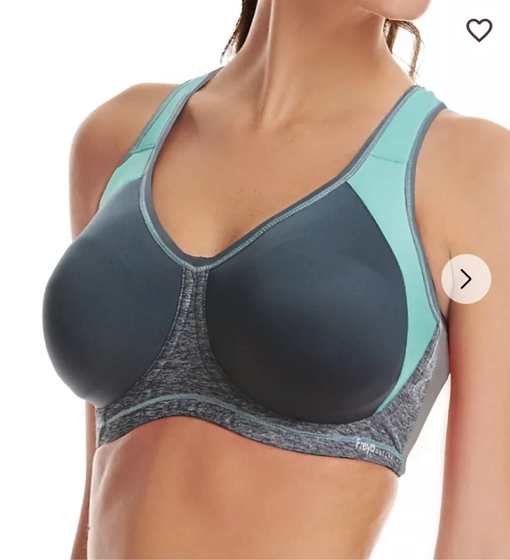 Freya 4892 Sonic High Impact Lined Underwire Sports Bra US Size 40 DD Carbon