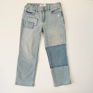 abercrombie kids high rise ankle straight distressed jeans size 7-8  - Picture 1 of 9