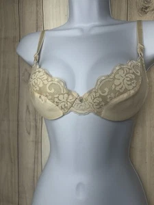 Sujetador De Colección Daye Rose Con Aros Encaje 32C 70C Marfil Beige Floral Forrado Transparente Hecho en EE. UU. - Imagen 1 de 21