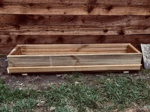 Wooden Garden Decking Planter trough - 110cm length - with drainage holes  - Picture 1 of 7