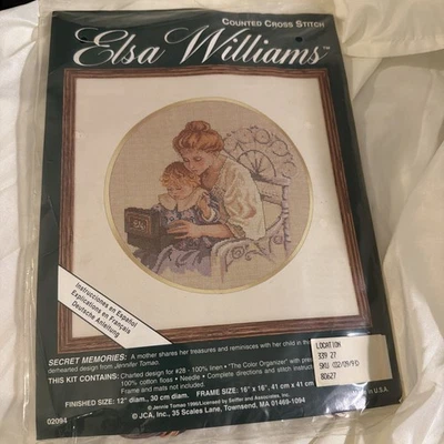 Kit Punto de Cruz Contado Elsa Williams #02094 RECUERDOS SECRETOS 12" Diámetro Nuevo en Paquete Foto 1 de 2